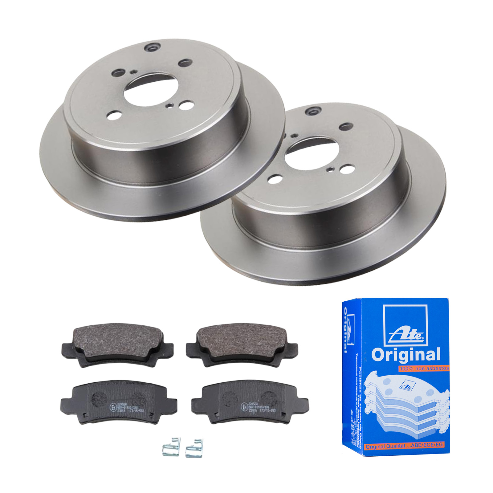 ATE Bremsensatz, Scheibenbremse ijf141eoj5 Hinterachse Voll 258mm 9mm für TOYOTA