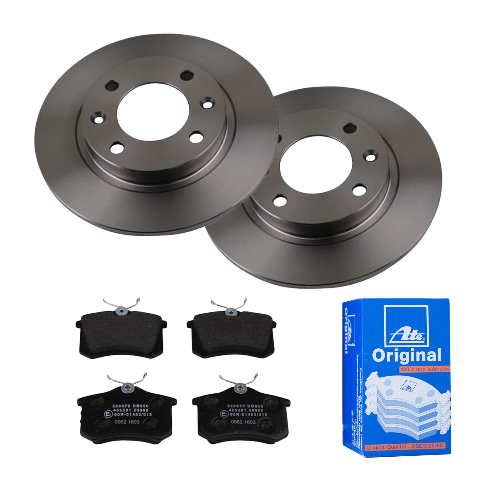 ATE Bremsensatz, Scheibenbremse ijf141eqd7 Hinterachse Voll 247mm 10mm für PEUGEOT