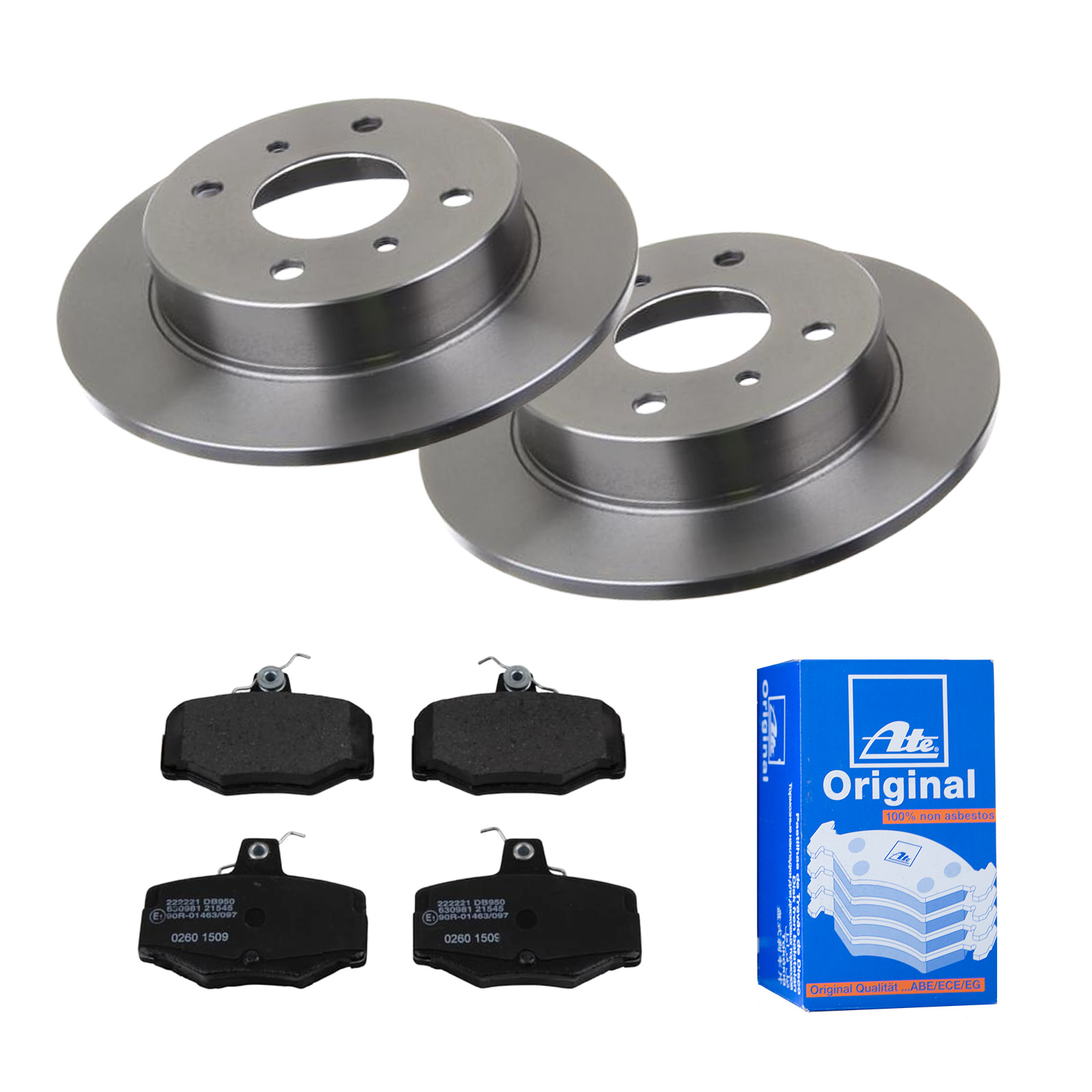 ATE Bremsensatz, Scheibenbremse ijf141eut9 Hinterachse Voll 258mm 10mm für NISSAN