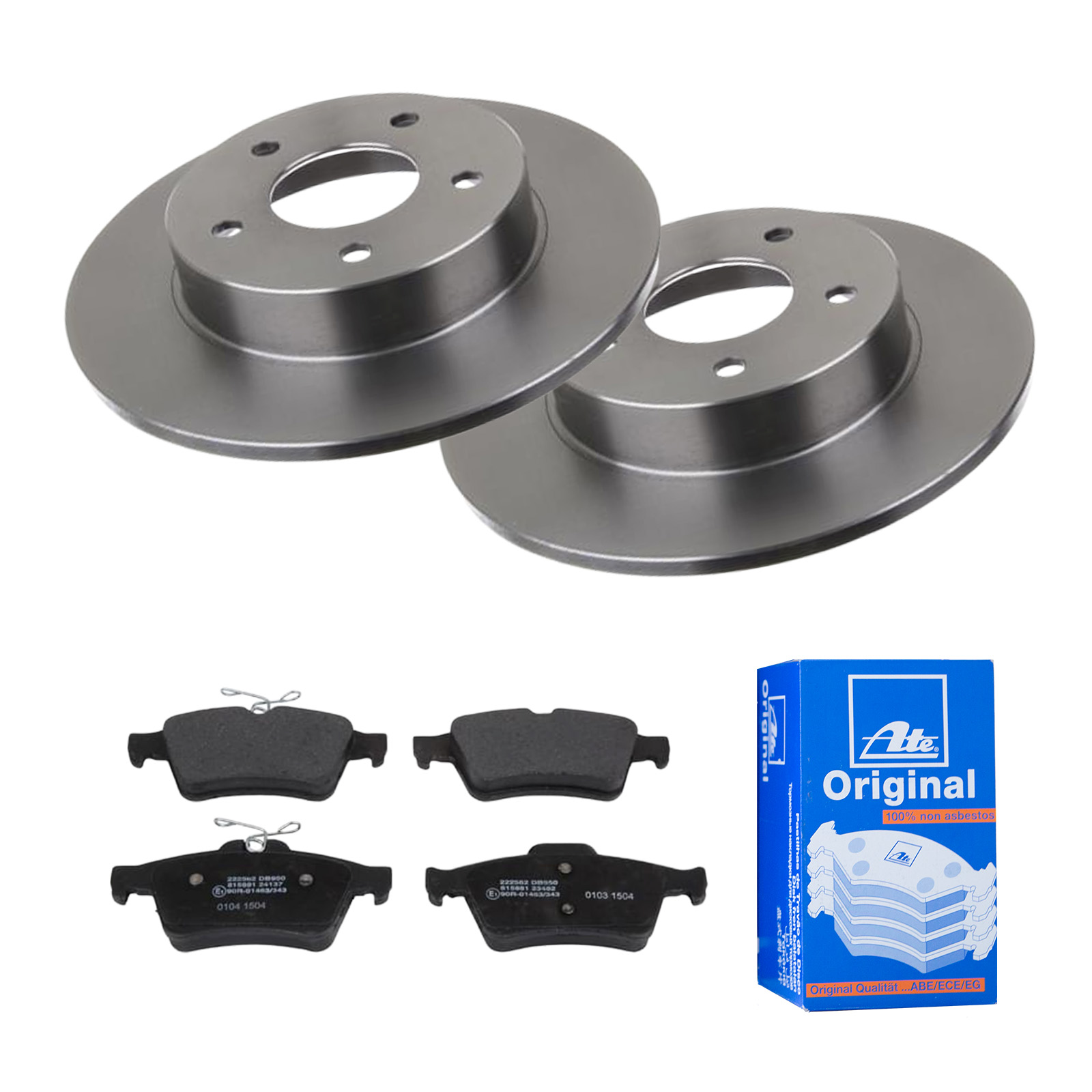 ATE Bremsensatz, Scheibenbremse ijf141f095 Hinterachse Voll 278mm 10mm für RENAULT NISSAN
