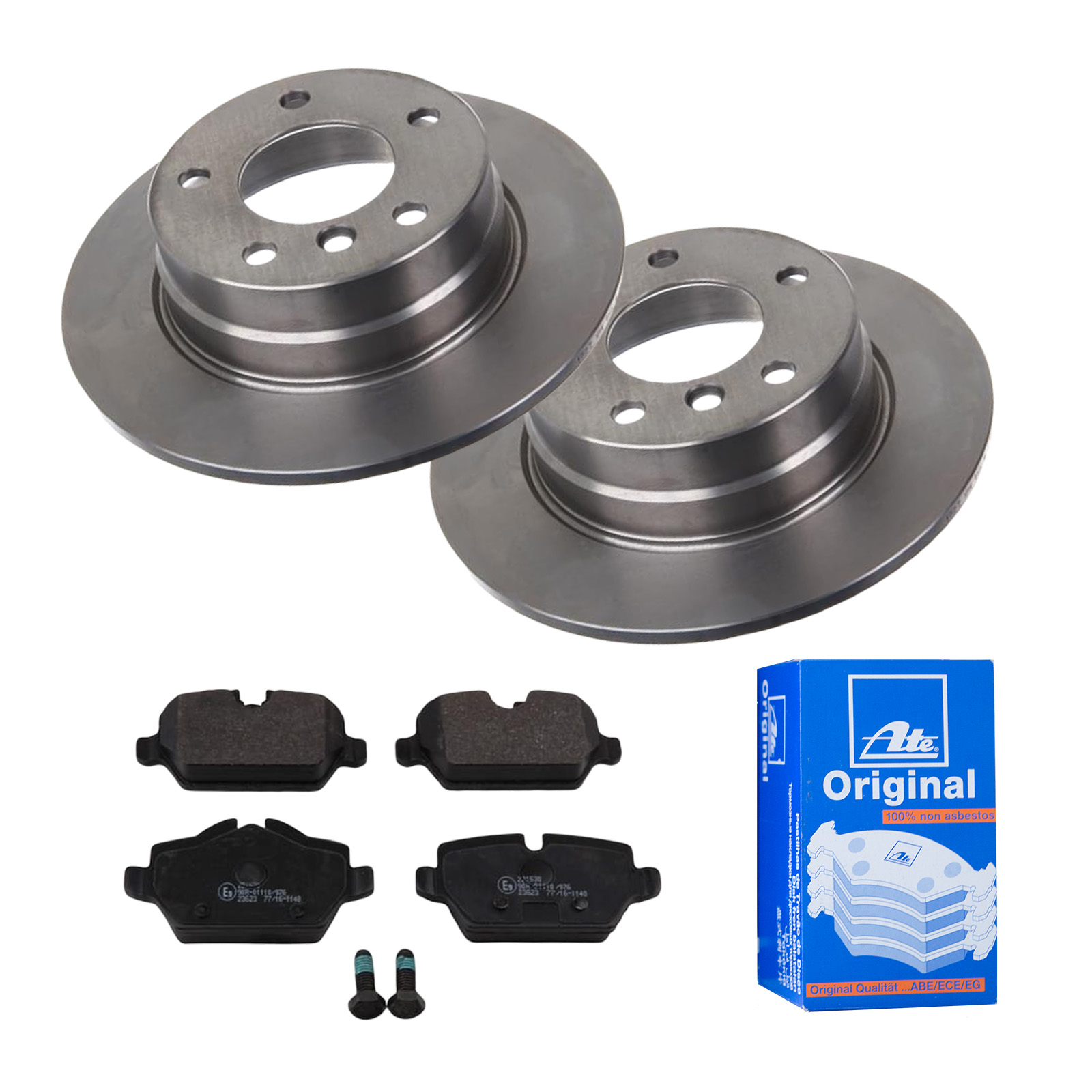 ATE Bremsensatz, Scheibenbremse ijf141f3k3 Hinterachse Voll 280mm 10mm für BMW MINI