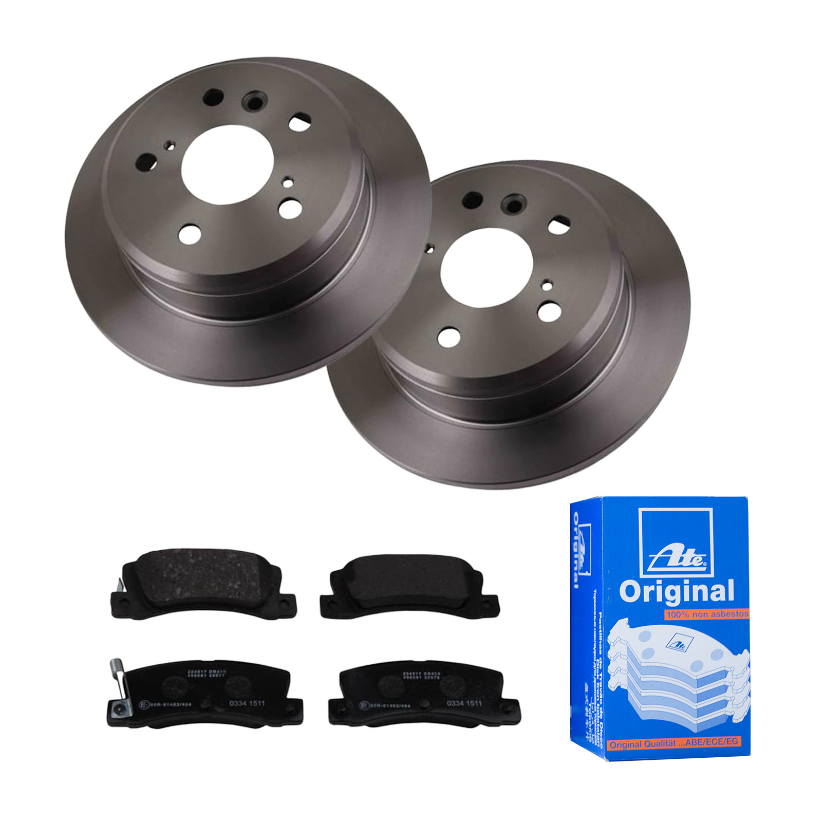 ATE Bremsensatz, Scheibenbremse ijf141f4b1 Hinterachse Voll 269mm 10mm für TOYOTA