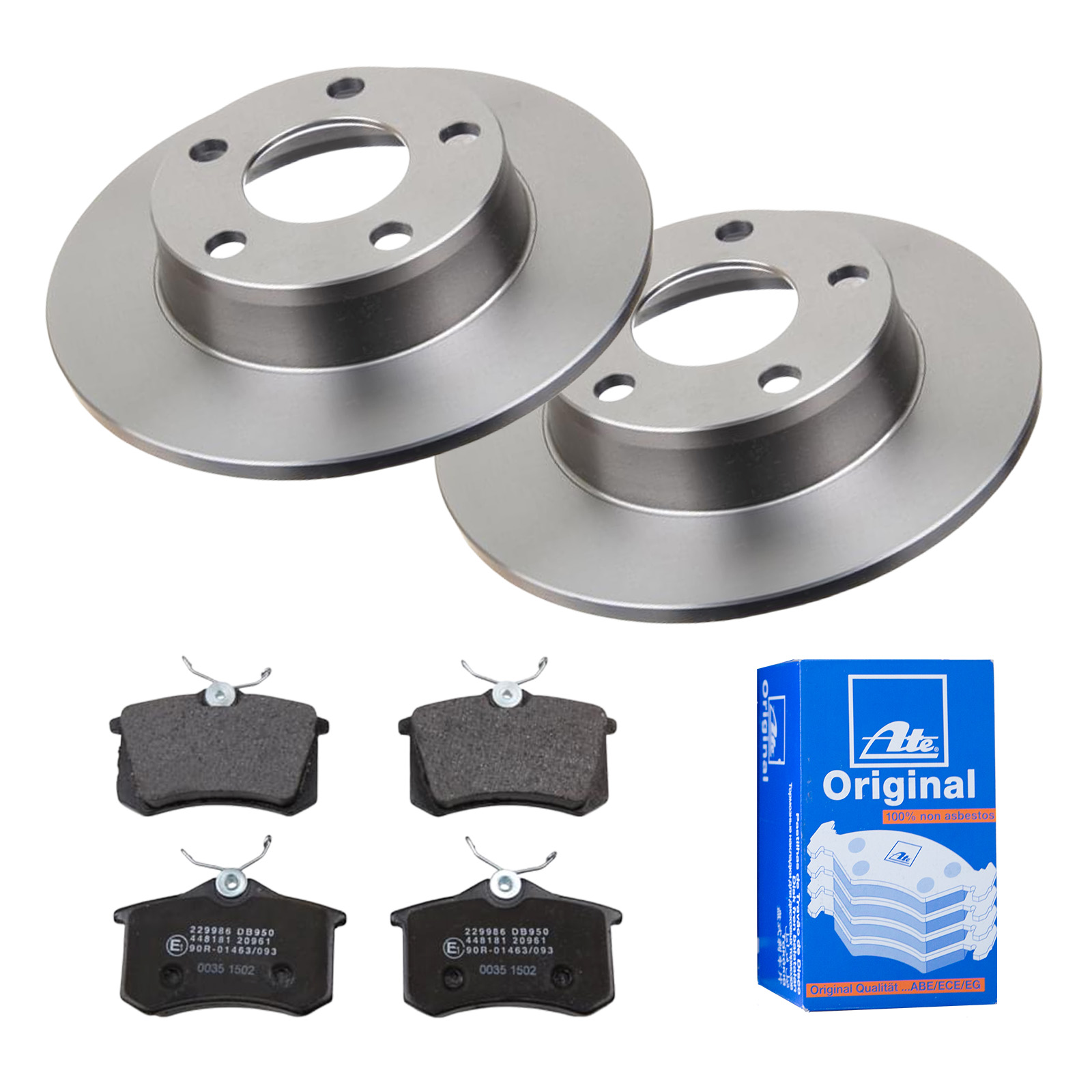 ATE Bremsensatz, Scheibenbremse ijf141fch5 Hinterachse Voll 255mm 10mm für VAG SKODA SEAT