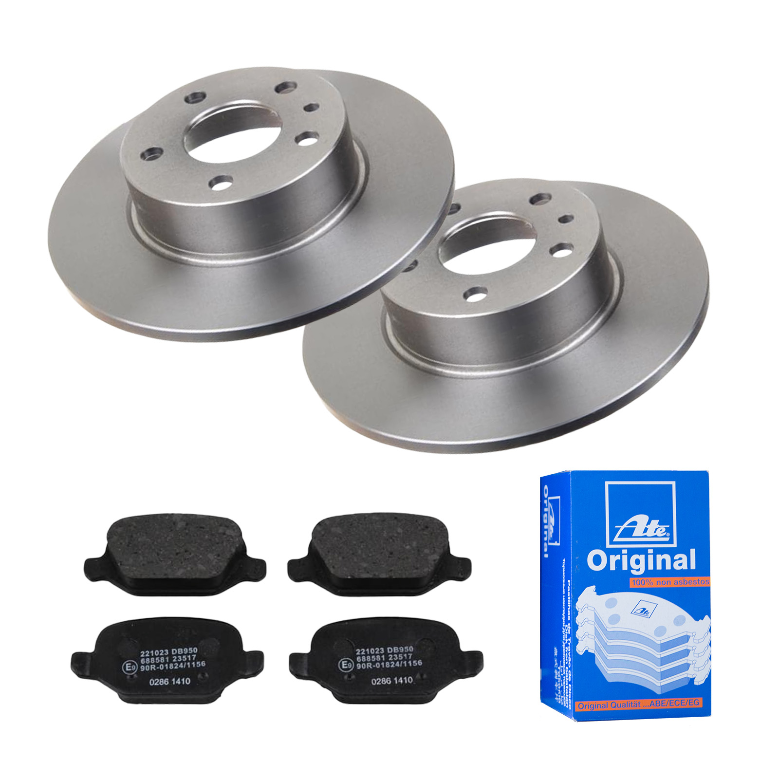 ATE Bremsensatz, Scheibenbremse ijf141h5m0 Hinterachse Voll 251mm 10mm für FIAT