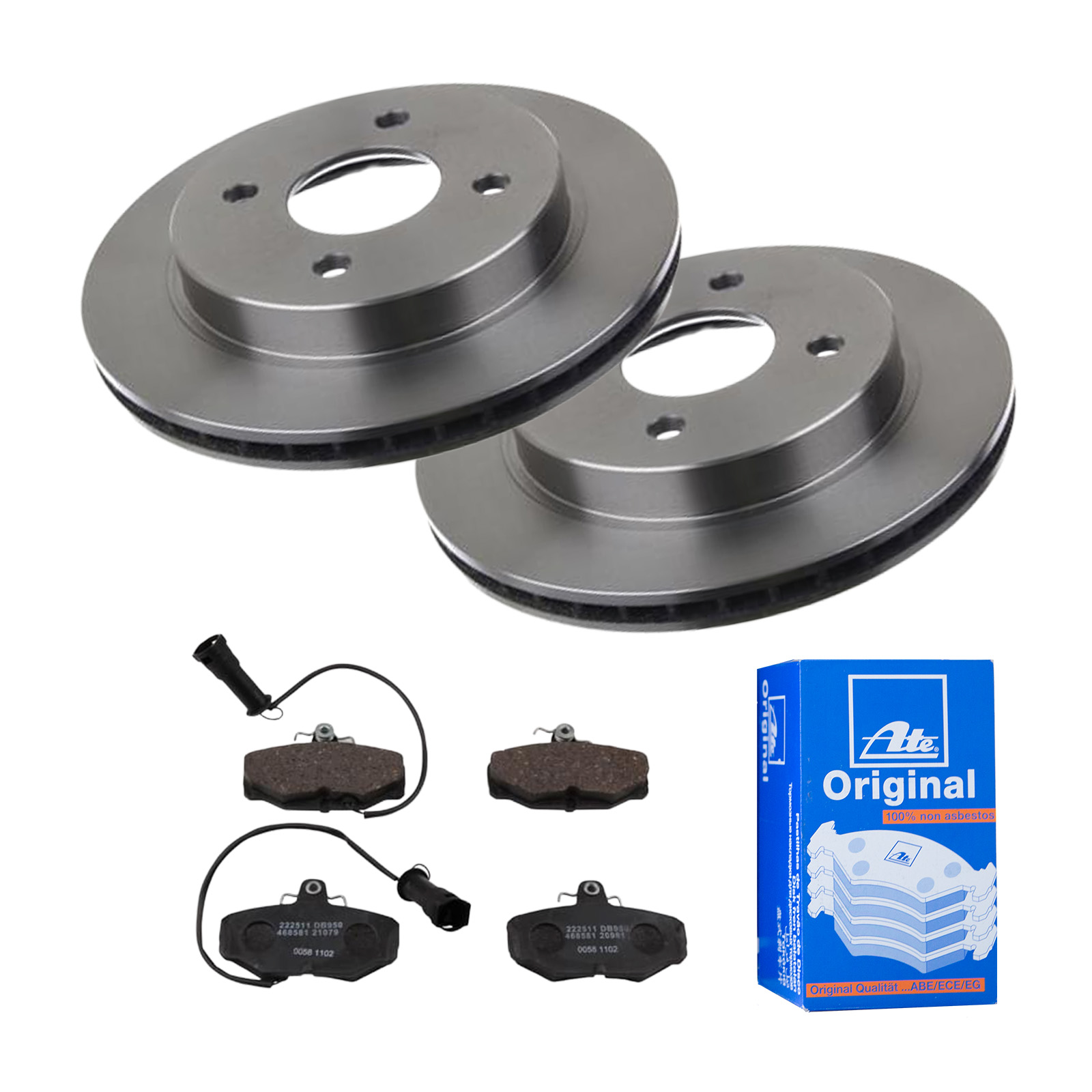 ATE Bremsensatz, Scheibenbremse ijf141h6u0 Hinterachse belüftet 253mm 20mm für FORD