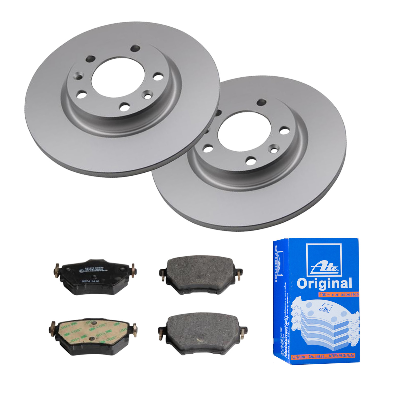 ATE Bremsensatz, Scheibenbremse ijf141hbn8 Hinterachse Voll 268mm 12mm für CITROËN OPEL PEUGEOT