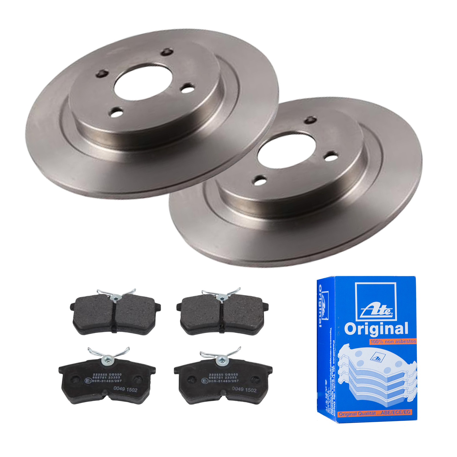 ATE Bremsensatz, Scheibenbremse ijf141hqj6 Hinterachse Voll 280mm 10mm für FORD