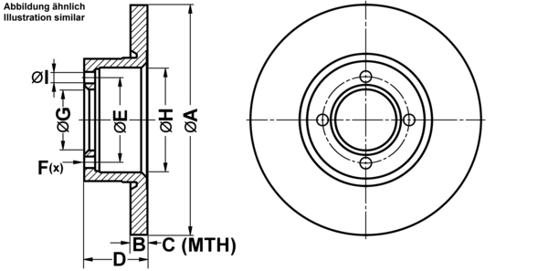 ATE Bremsensatz, Scheibenbremse ijf141blw3 Vorderachse Voll 246mm 12mm für OPEL VAUXHALL