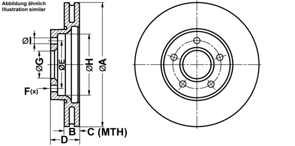 ATE Bremsensatz, Scheibenbremse ijf141bwt5 Vorderachse belüftet 278mm 25mm für FORD VOLVO MAZDA