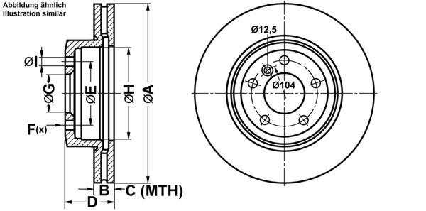 ATE Bremsensatz, Scheibenbremse ijf141bzv1 Vorderachse belüftet 325mm 25mm für BMW MG