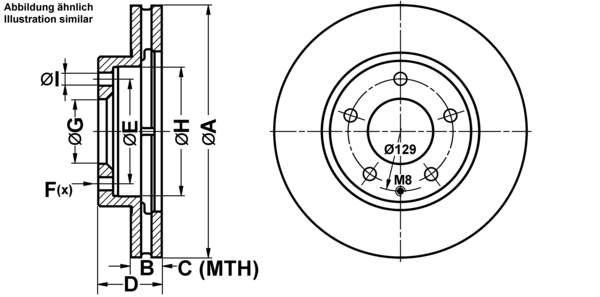 ATE Bremsensatz, Scheibenbremse ijf141c1o3 Vorderachse belüftet 273mm 28mm für MAZDA