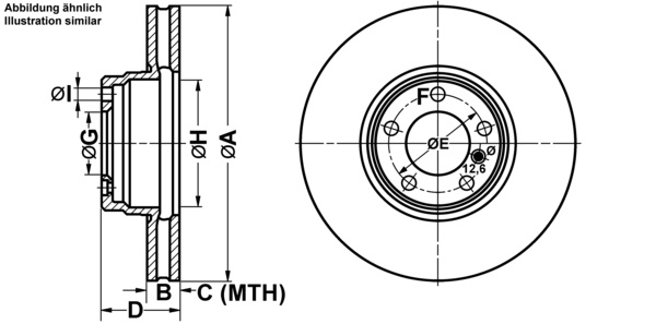 ATE Bremsensatz, Scheibenbremse ijf141c3h5 Vorderachse belüftet 334mm 31mm für MERCEDES-BENZ BENTLEY BMW CHRYSLER VAG