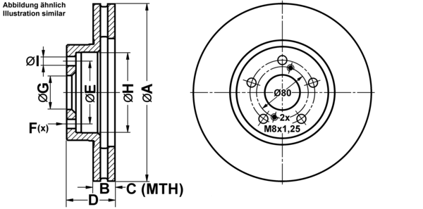 ATE Bremsensatz, Scheibenbremse ijf141ckf5 Vorderachse belüftet 275mm 25mm für TOYOTA