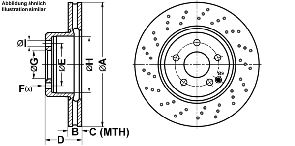 ATE Bremsensatz, Scheibenbremse ijf141cx23 Vorderachse Gelocht/innenbel. 312mm 28mm für MAYBACH MERCEDES-BENZ