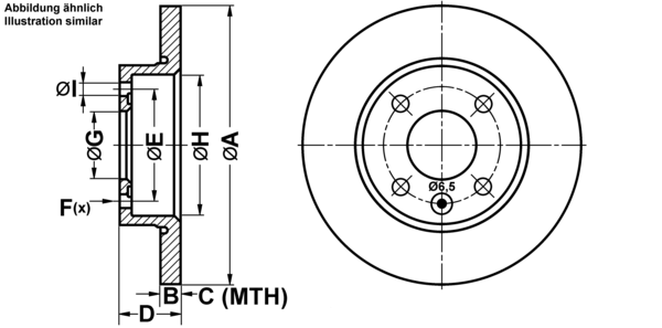 ATE Bremsensatz, Scheibenbremse ijf141czh7 Vorderachse Voll 240mm 11mm für VAUXHALL OPEL