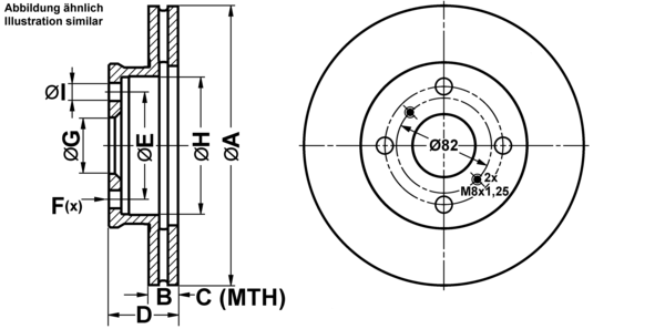 ATE Bremsensatz, Scheibenbremse ijf141d0s7 Vorderachse belüftet 238mm 18mm für TOYOTA
