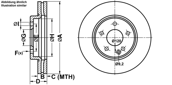 ATE Bremsensatz, Scheibenbremse ijf141d237 Vorderachse belüftet 288mm 25mm für MERCEDES-BENZ MAYBACH