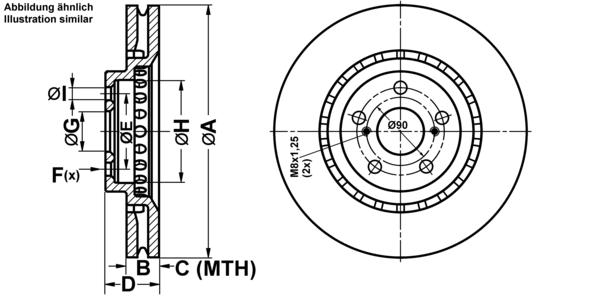 ATE ijf141d341 Vorderachse belüftet 328mm 34mm für LEXUS TOYOTA