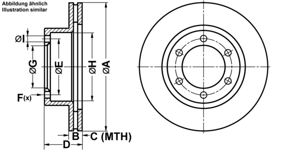 ATE Bremsensatz, Scheibenbremse ijf141da83 Vorderachse belüftet 319mm 22mm für TOYOTA