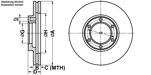 ATE Bremsensatz, Scheibenbremse ijf141dca1 Vorderachse belüftet 257mm 22mm für VAUXHALL OPEL ISUZU