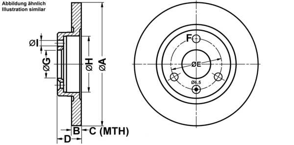 ATE Bremsensatz, Scheibenbremse ijf141dds7 Vorderachse Voll 238mm 8mm für CITROËN PEUGEOT