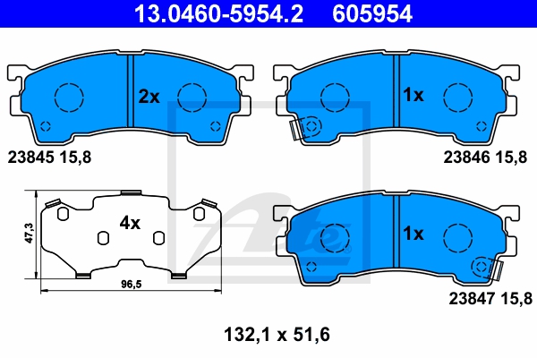 ATE Bremsensatz, Scheibenbremse ijf141diy7 Vorderachse belüftet 273mm 24mm für FORD MAZDA
