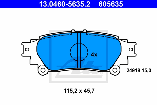 ATE Bremsensatz, Scheibenbremse ijf141e2a5 Hinterachse Voll 290mm 12mm für TOYOTA LEXUS