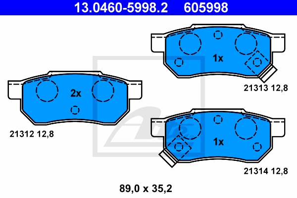ATE Bremsensatz, Scheibenbremse ijf141f293 Hinterachse Voll 239mm 9mm für HONDA ROVER