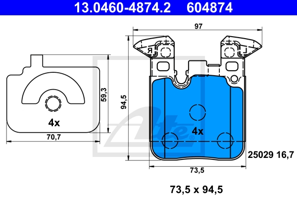 ATE Bremsensatz, Scheibenbremse ijf141giz4 Hinterachse belüftet 345mm 24mm für BMW