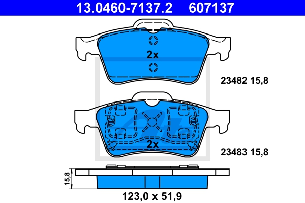 ATE Bremsensatz, Scheibenbremse ijf141h1e4 Hinterachse Voll 274mm 10mm für RENAULT NISSAN