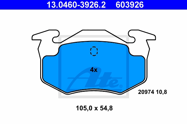 ATE Bremsensatz, Scheibenbremse ijf141h3h2 Hinterachse Voll 238mm 8mm für RENAULT