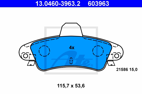 ATE Bremsensatz, Scheibenbremse ijf141hxc2 Hinterachse belüftet 253mm 20mm für FORD