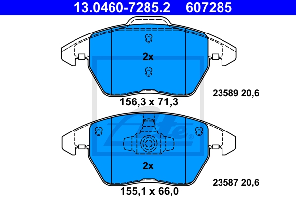 ATE Bremsensatz, Scheibenbremse ijg5y0u1y9 Vorderachse belüftet 312mm 25mm für VAG SKODA SEAT