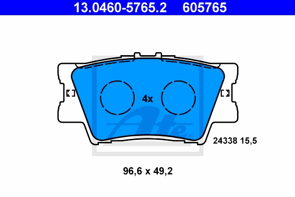 ATE Bremsensatz, Scheibenbremse ijzjsg6ar4 Hinterachse Voll 281mm 10mm für LEXUS TOYOTA