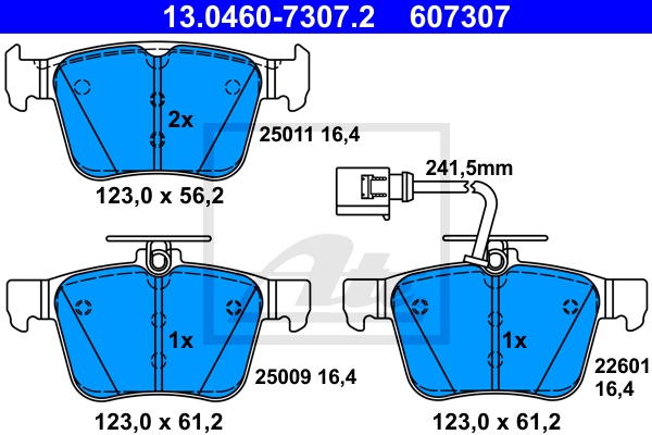 ATE Bremsensatz, Scheibenbremse ijzjsg6ax0 Hinterachse belüftet 310mm 22mm für VAG SKODA