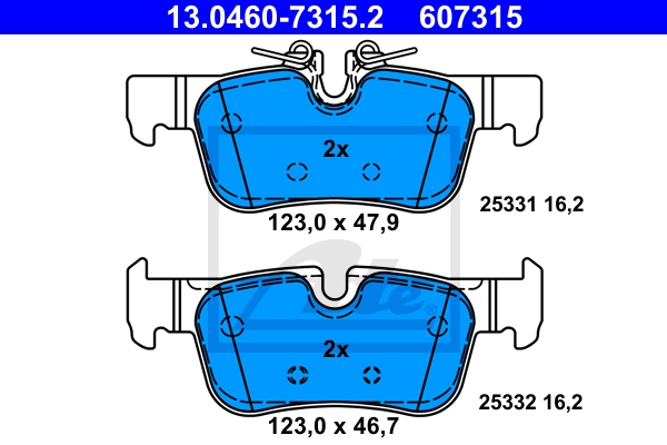 ATE Bremsensatz, Scheibenbremse ijzjsg6er8 Hinterachse Voll 280mm 10mm für BMW