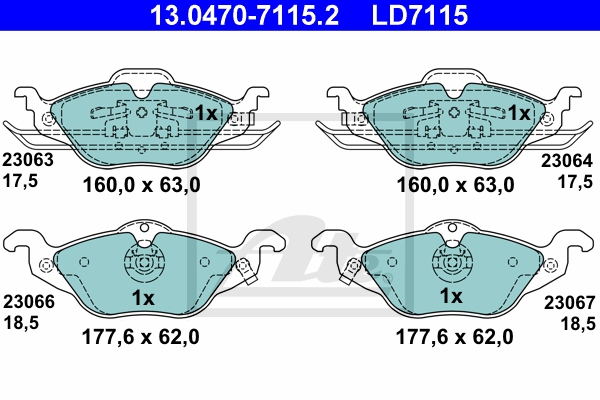 ATE Bremsensatz, Scheibenbremse ijzjsg6po1 Vorderachse belüftet 280mm 24mm für OPEL VAUXHALL CHEVROLET