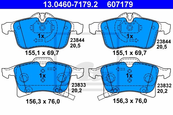 ATE Bremsensatz, Scheibenbremse ijzjsg6qk3 Vorderachse belüftet 308mm 25mm für OPEL VAUXHALL SAAB