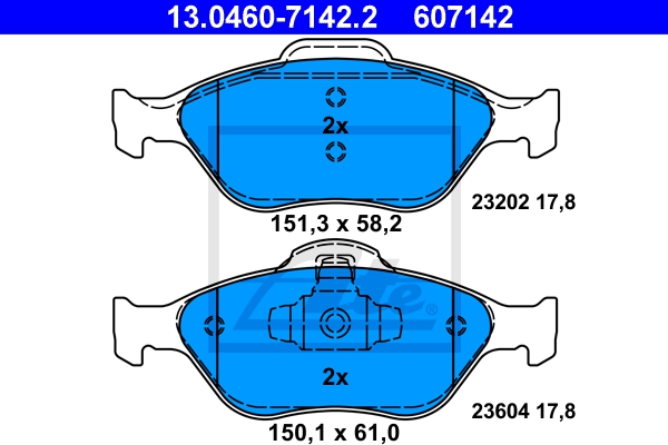 ATE ijzjsgguu7 Vorderachse belüftet 239mm 20mm für FORD MAZDA TOYOTA