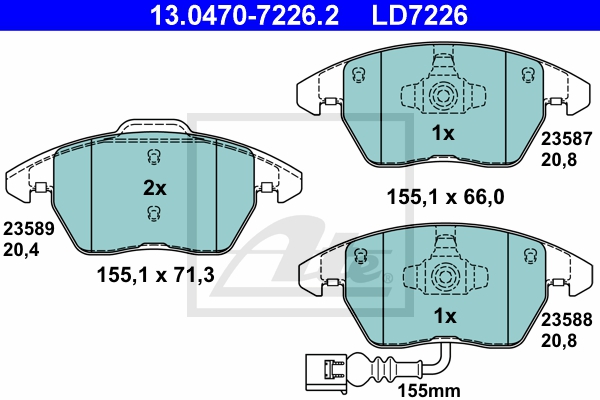 ATE Bremsensatz, Scheibenbremse ijzjsggyo5 Vorderachse belüftet 312mm 25mm für VAG SKODA SEAT