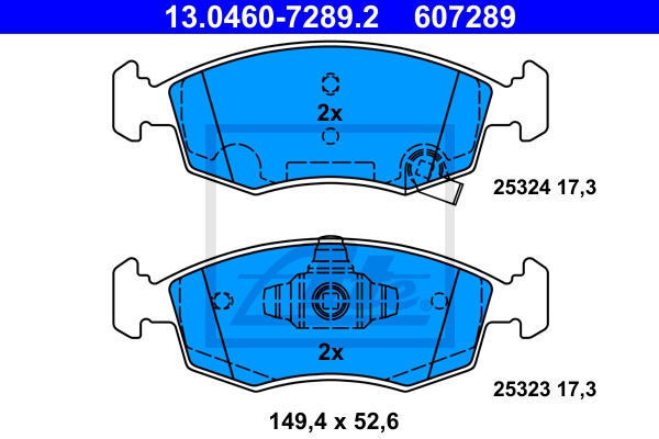 ATE Bremsensatz, Scheibenbremse ijzjsgh918 Vorderachse belüftet 257mm 22mm für PEUGEOT CITROËN FIAT