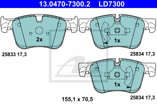 ATE ijzjsghdj0 Vorderachse belüftet 304mm 28mm für PEUGEOT VAUXHALL CITROËN