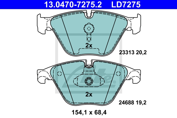 ATE Bremsensatz, Scheibenbremse ijzjsghf14 Vorderachse belüftet 348mm 30mm für BMW