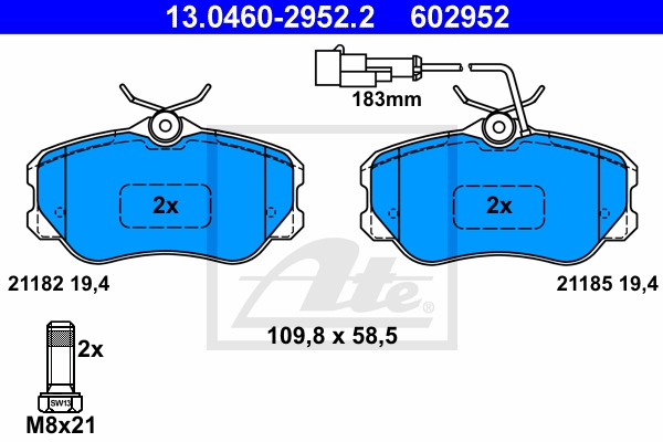 ATE ijzjsghgp4 Vorderachse belüftet 284mm 22mm für OPEL FIAT