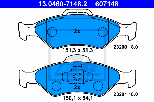 ATE Bremsensatz, Scheibenbremse ijzjsghhd8 Vorderachse belüftet 239mm 20mm für FORD MAZDA