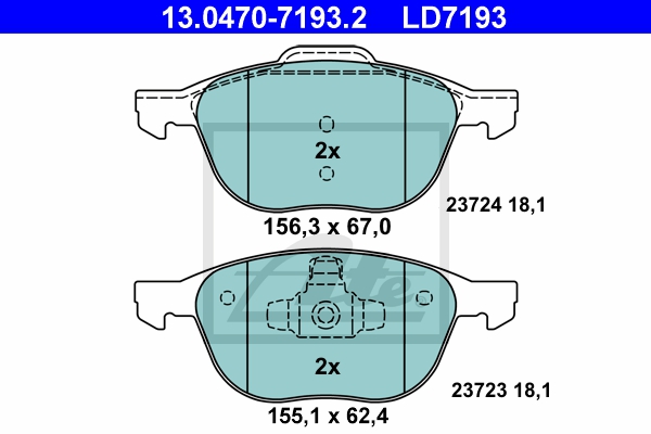 ATE Bremsensatz, Scheibenbremse ijzjsghid4 Vorderachse belüftet 300mm 25mm für FORD VOLVO MAZDA