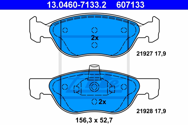 ATE Bremsensatz, Scheibenbremse ijzjsghkr0 Vorderachse belüftet 257mm 20mm für FIAT
