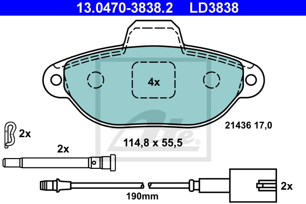 ATE Bremsensatz, Scheibenbremse ijzjsghlf4 Hinterachse Voll 240mm 11mm für FORD FIAT