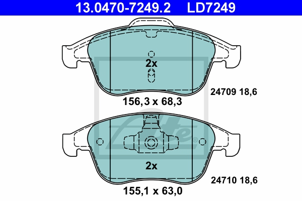 ATE Bremsensatz, Scheibenbremse ijzjsghp36 Vorderachse belüftet 296mm 26mm für RENAULT