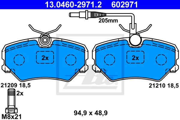 ATE Bremsensatz, Scheibenbremse ijzjsghu36 Vorderachse belüftet 266mm 20mm für PEUGEOT CITROËN